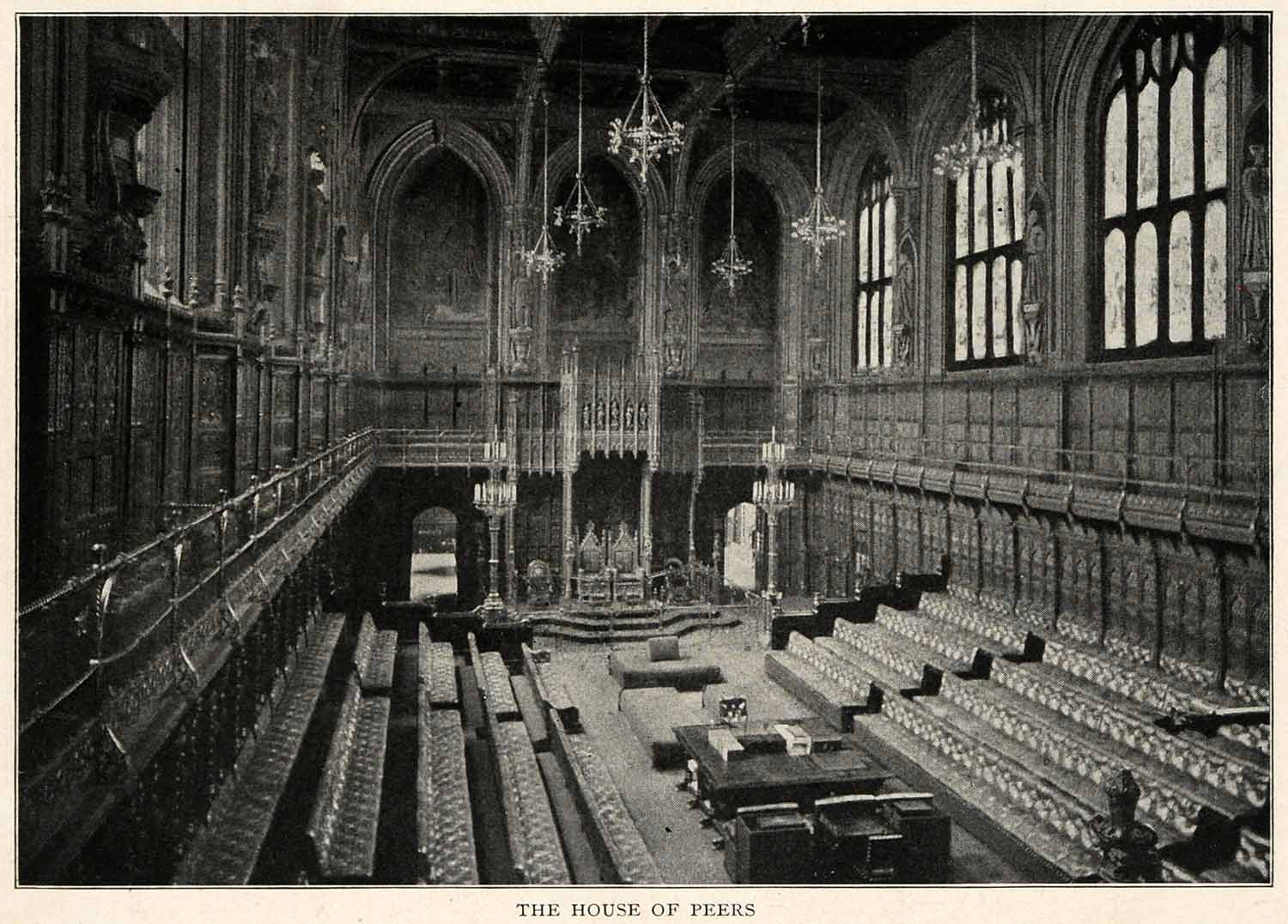 1910 Print House Peers Lords Palace Westminster Parliament Britain XGM2
