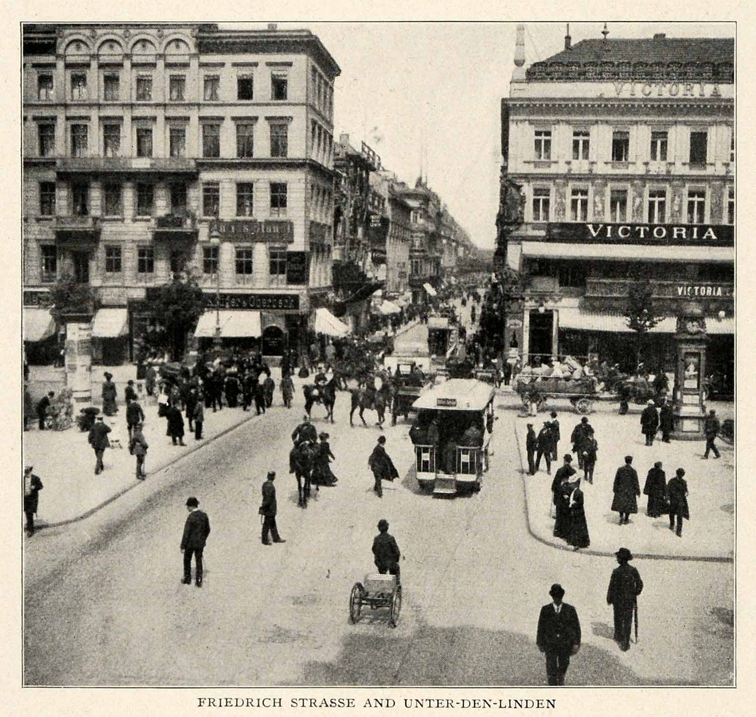 1910 Print Friedrich Strasse Unter-Den-Linden Berlin Street Scene Victoria XGM2