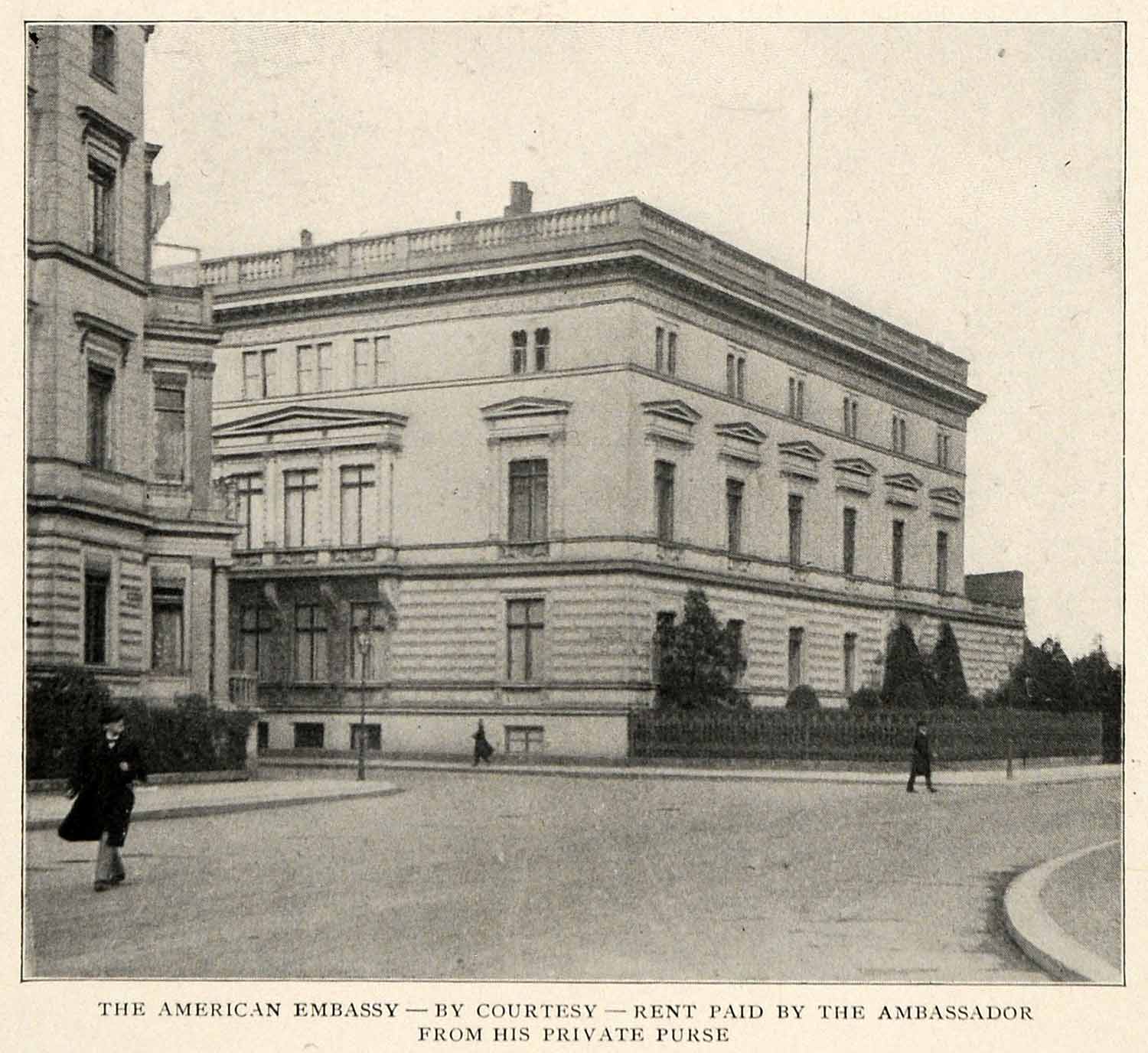 1910 Print American Embassy Berlin Gentleman Street Germany Building XGM2