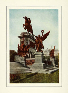 1917 Print Plaza Jose San Martin Buenos Aires Argentina Statue Equestrian XGM3