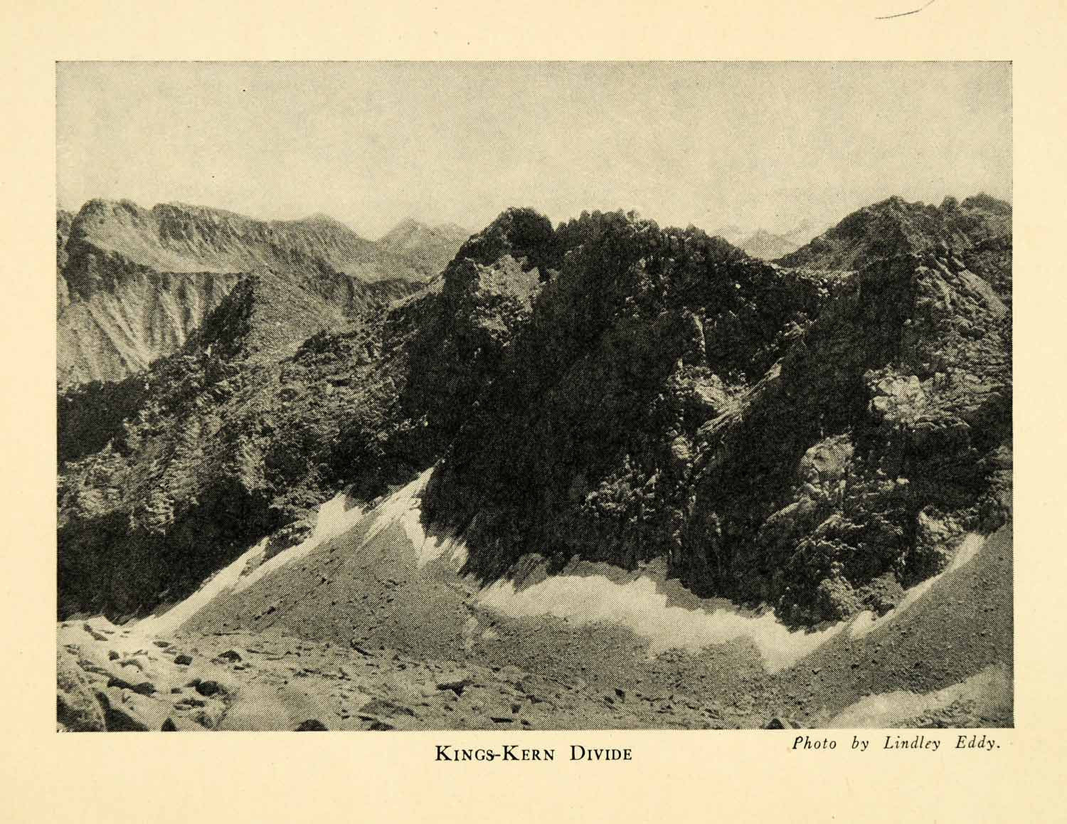 1928 Print Kings-Kern Divide Mountain Sequoia National Park Landscape XGM6