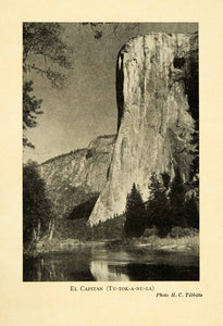 1928 Print Granite Cliff El Capitan Yosemite California Park Geologic XGM7