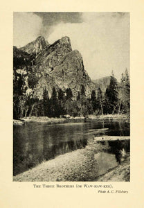 1928 Print Three Brothers Yosemite National Park California Landscape XGM7