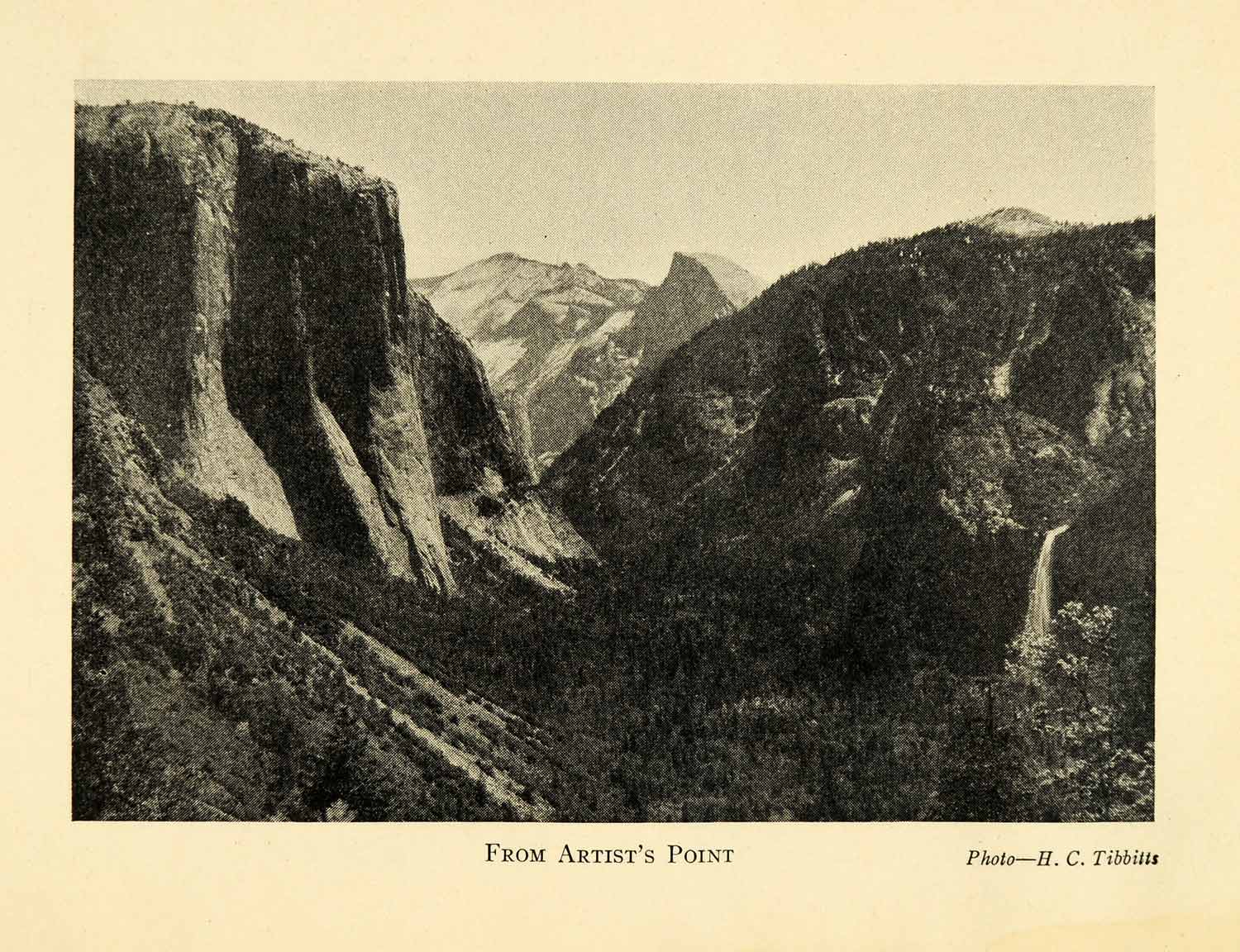 1928 Print Artists Point Yosemite National Park California Mountain XGM7