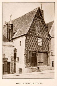1905 Halftone Print Luynes Historical House Architecture Rustic France Lattice