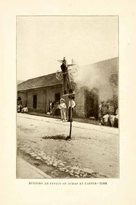 1908 Print Effigy Judas Mexico Easter Pascua Semana Santa Christianity XGMA3