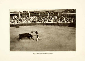 1908 Print Mexico Banderilla Bullfight Toredor Matador Bull Arena Stadium XGMA3