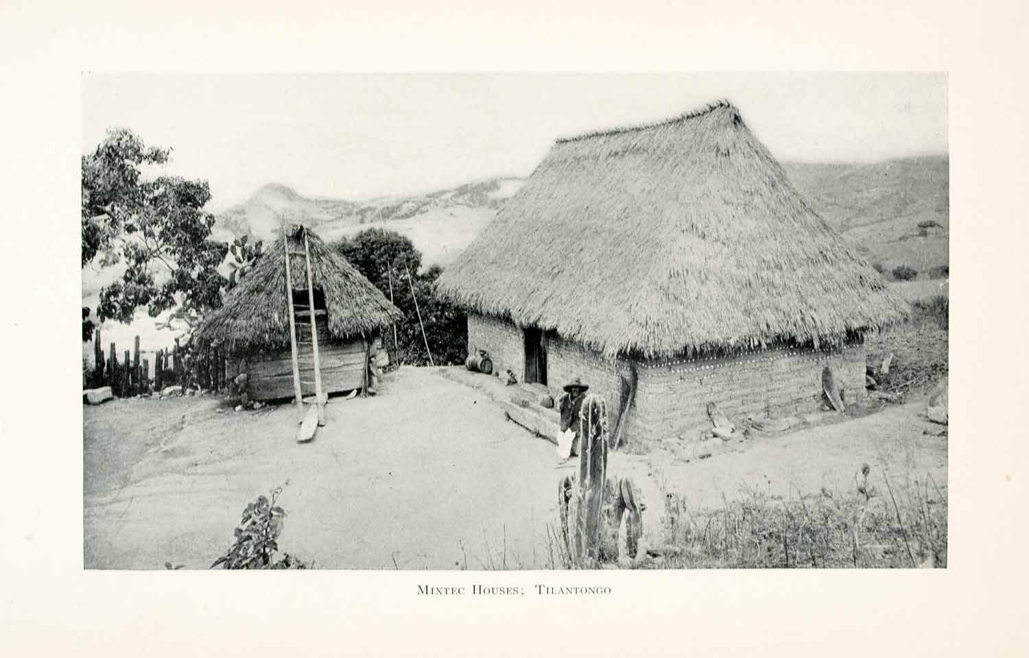 1908 Print Mixtec Houses Tilantongo Mexico Village Indigenous People XGMA4