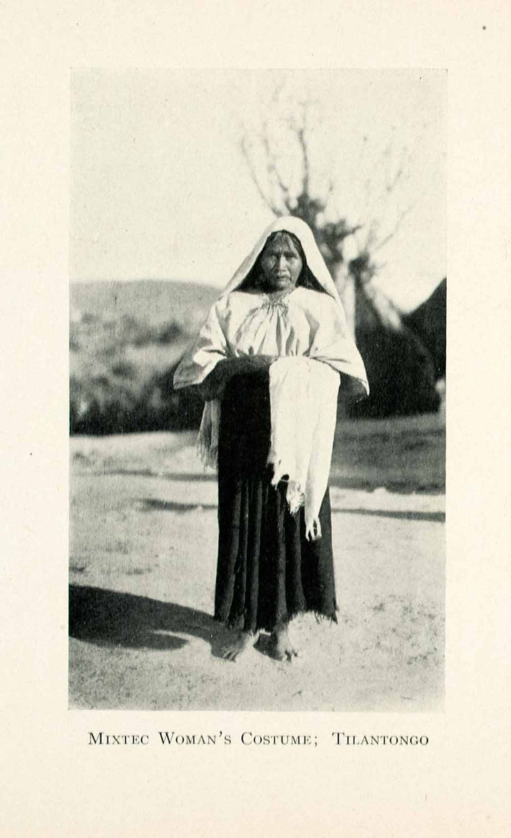 1908 Print Mixtec Woman Carrying Water Tilantongo Mexico Indigenous XG ...