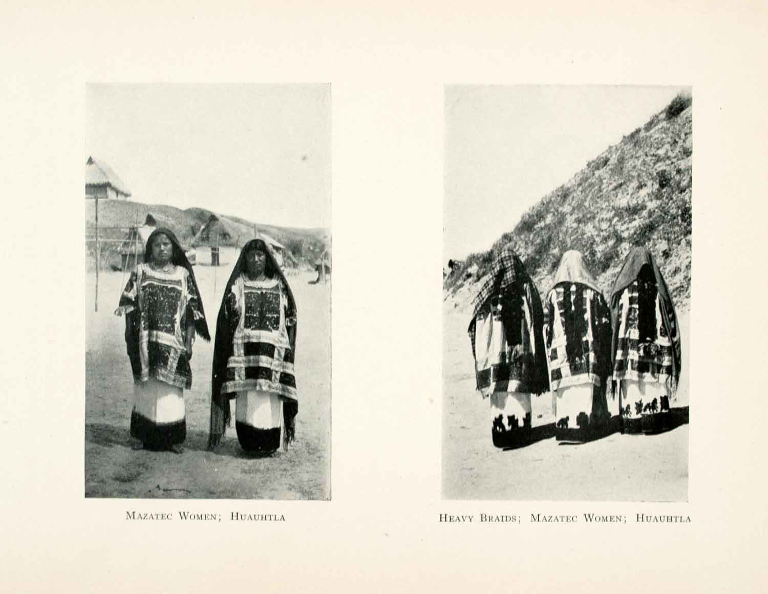 1908 Print Mazatec Women Huauhtla Costumes Indigenous People Tribal Mexico XGMA4