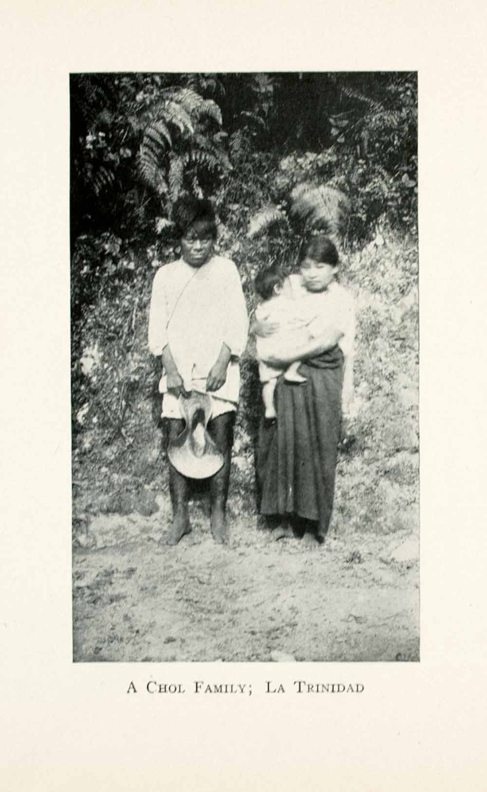 1908 Print Chol Family La Trinidad Mexico Indigenous People Children XGMA4