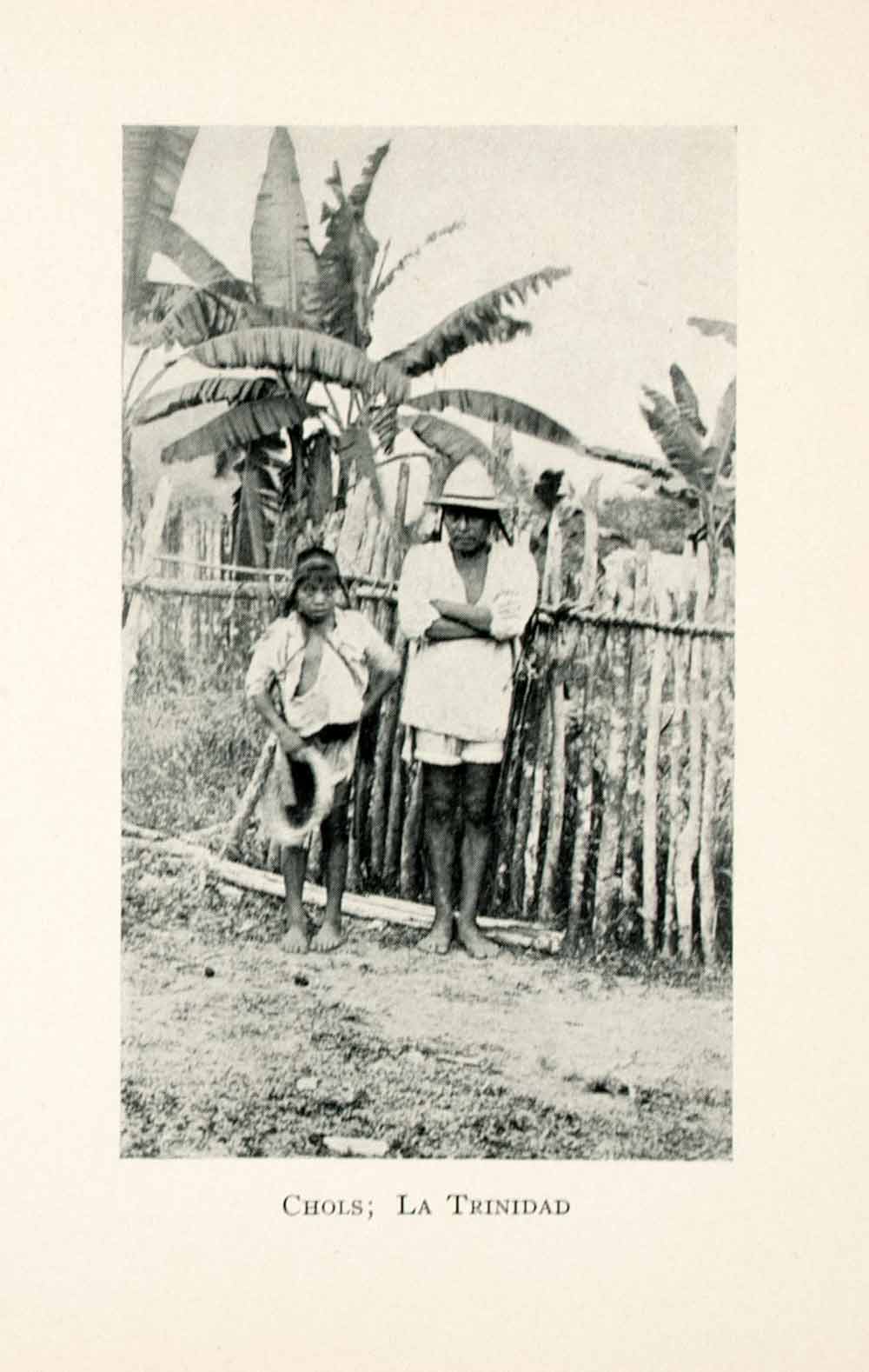 1908 Print Chols La Trinidad Mexico Indigenous People Tribal Costume XGMA4