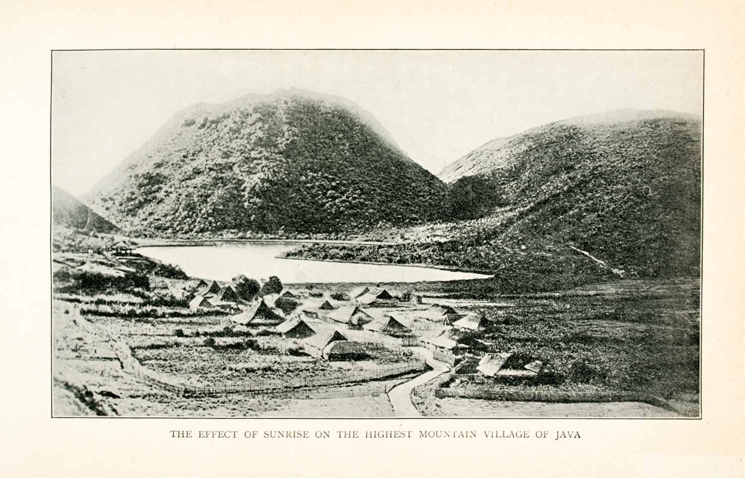 1902 Print Mountain Village Java Indonesia Vernacular Architecture Lake XGMA6