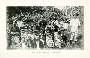 1902 Print Christianized Polynesians Tahiti French Polynesia Colonialism XGMA6