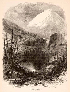 1875 Woodcut Popocatepetl Dome Volcano Mexico Trans-Mexican Volcanic Belt XGMA8