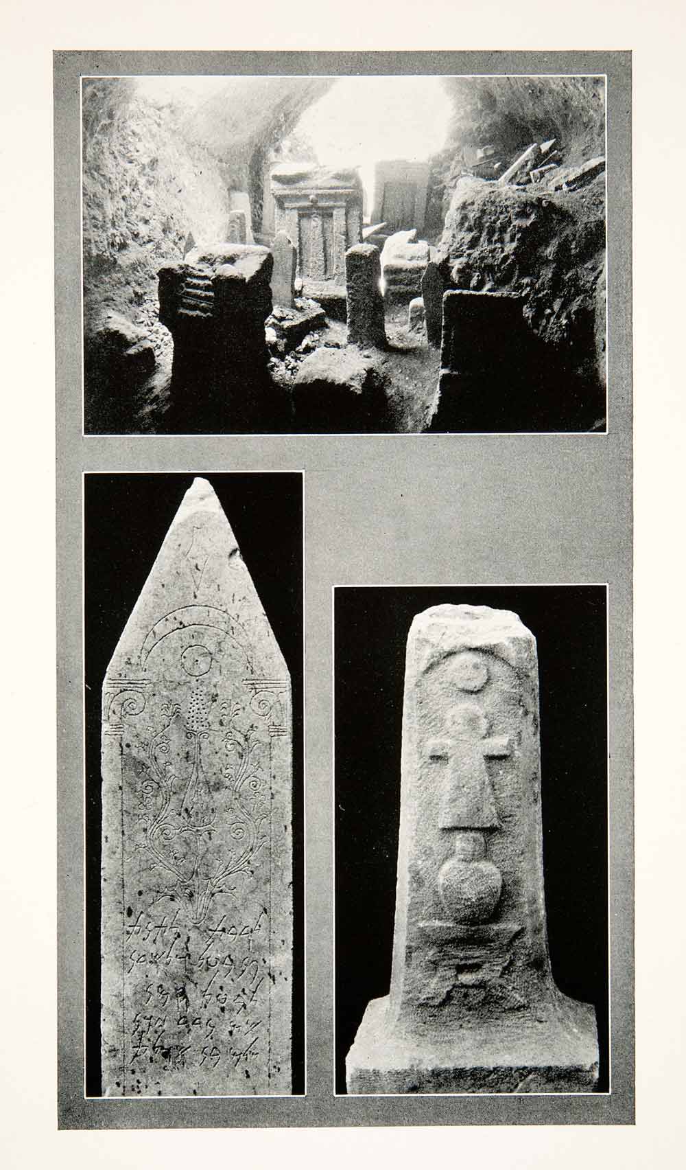 1926 Print Vault Sanctuary Tanit Stele Ornament Inscription Bas-reliefs XGMB1