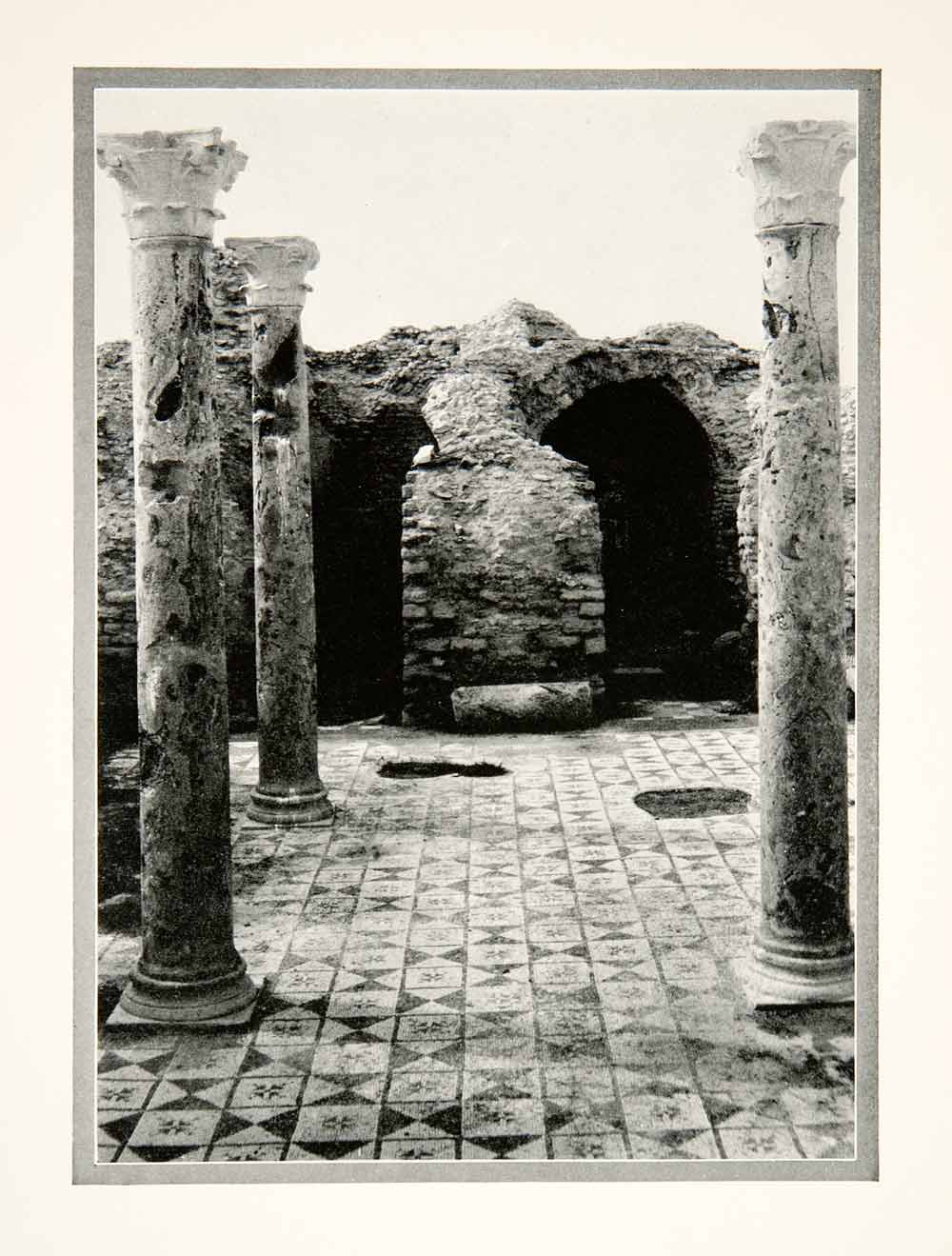 1926 Print Thurburbo Majus Peristyle Columns Mosaic Floor Northern Africa XGMB1