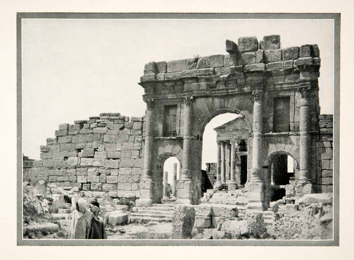 1926 Print Tunisia Gate Antonin Three Temples Northern Africa Historic XGMB1