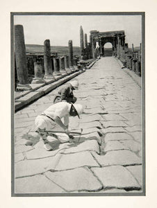 1926 Print Timgad Ruts Chariots Stone Pavement Northern Africa Roman Aures XGMB1