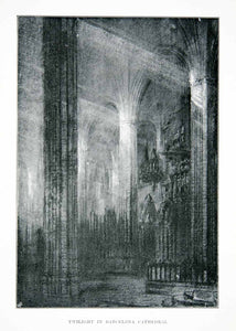 1901 Print Shine Cathedral Holy Cross St Eulalia Barcelona Spain Nave XGMB3
