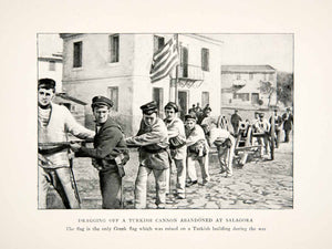 1898 Print Cannon Military Artillery Greece Salagora Uniform Greco-Turkish XGMB4