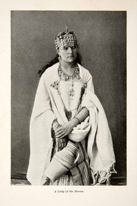 1897 Print Harem Woman Lady Dress Concubine Sacred Female Costume XGMB5