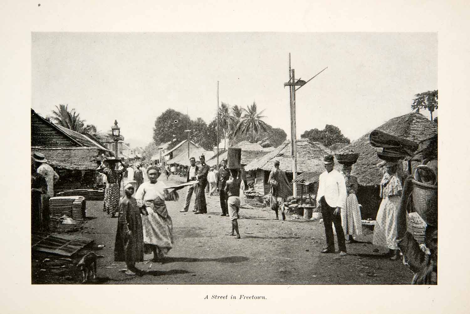 1897 Print West Africa Freetown Republic Sierra Leone Street Rural Avenue XGMB5