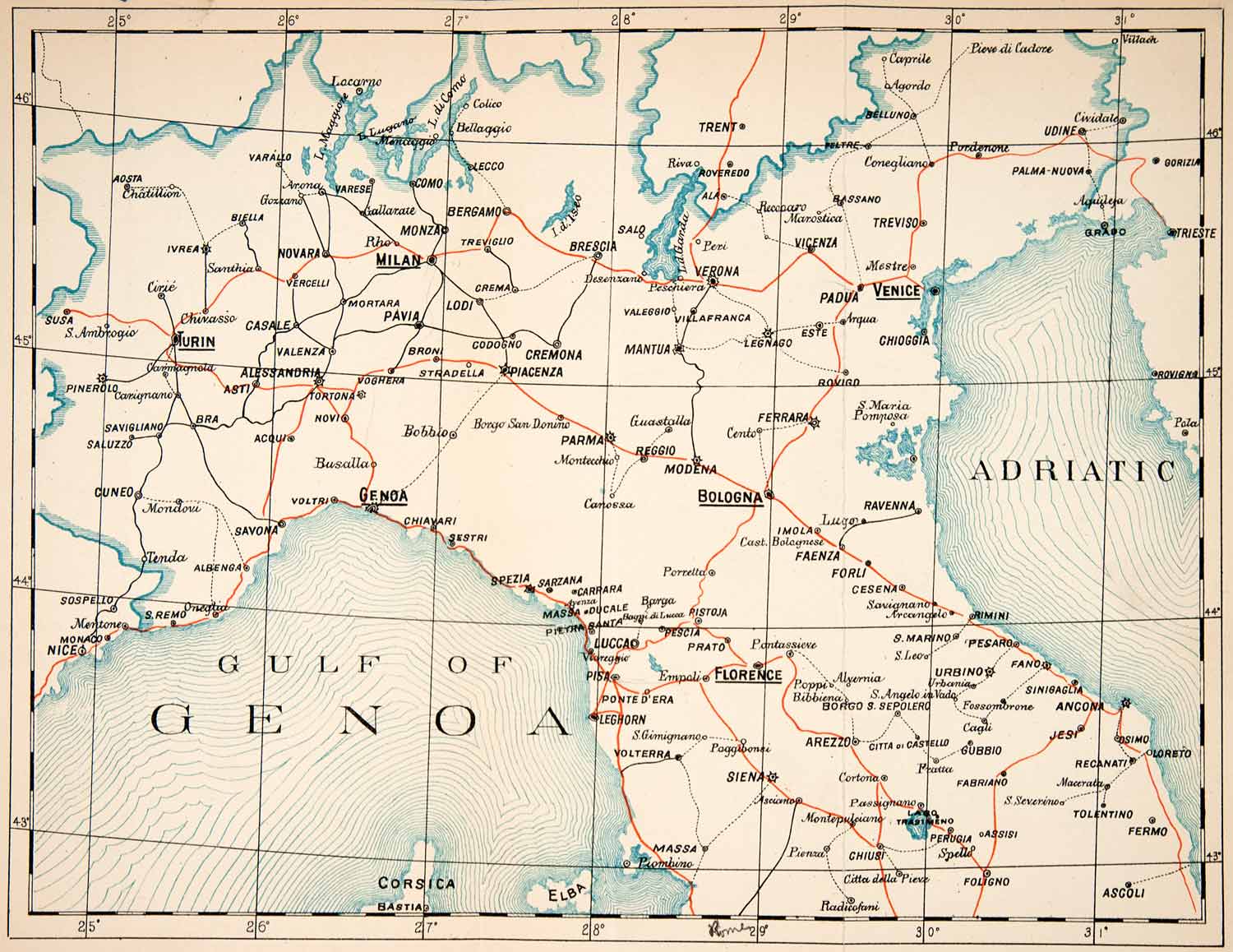 Geona Map Genoa Bologna Map Italy