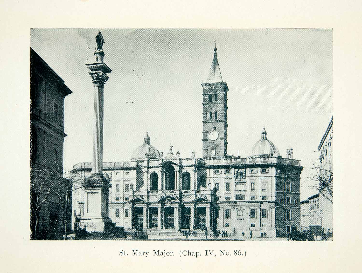 1908 Print Basilica Church Saint Mary Major Maria Maggiore Rome Italy XGMB7