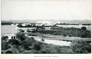 1906 Print Palace Lake Udaipur India Royalty Cityscape Landscape Waterway XGMB8