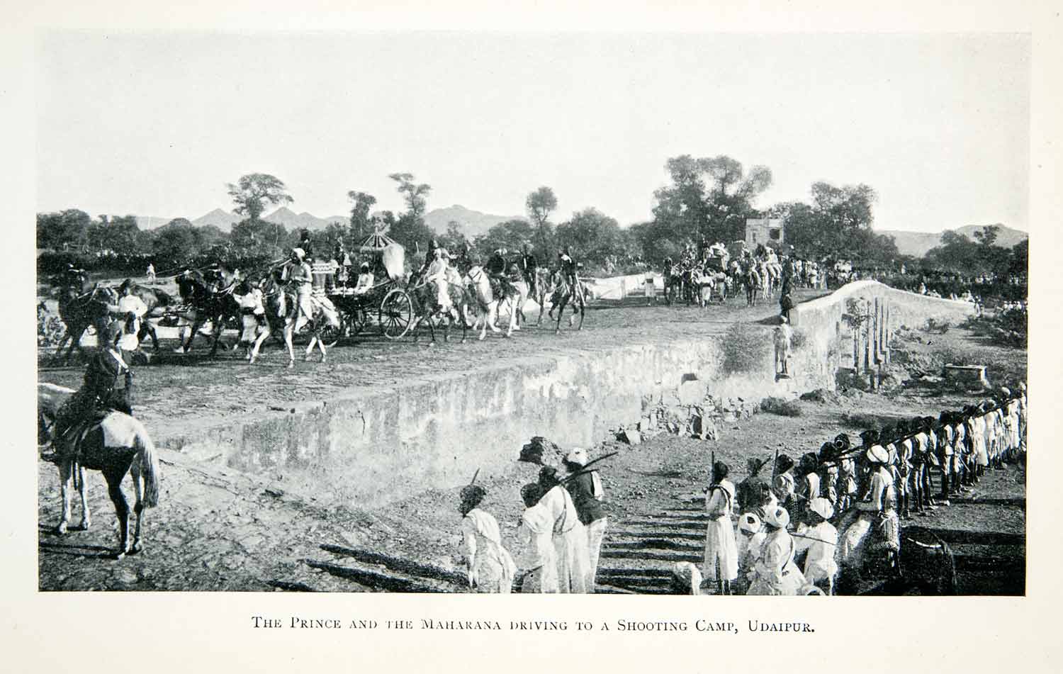 1906 Print Prince Maharana Driving Shooting Camp Udaipur India Horses XGMB8