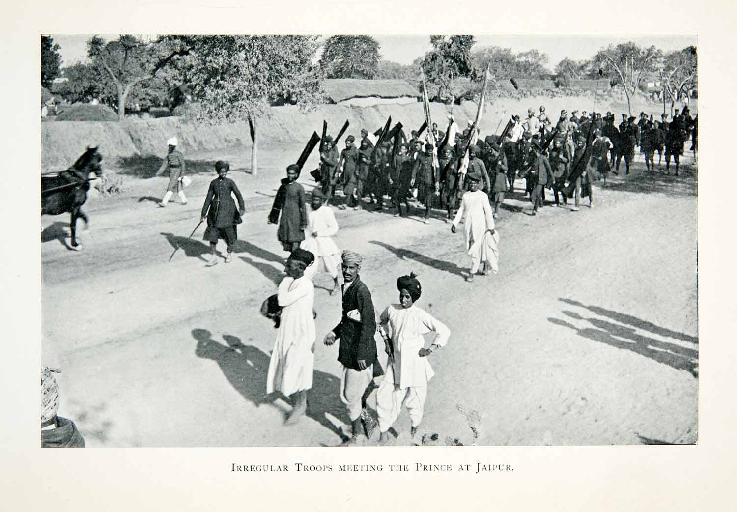 1906 Print Irregular Troops Prince Meeting Jaipur India Military Weapons XGMB8