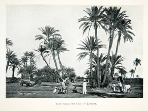 1906 Print View Near City Lahore India Indigenous People Animals Botanical XGMB8