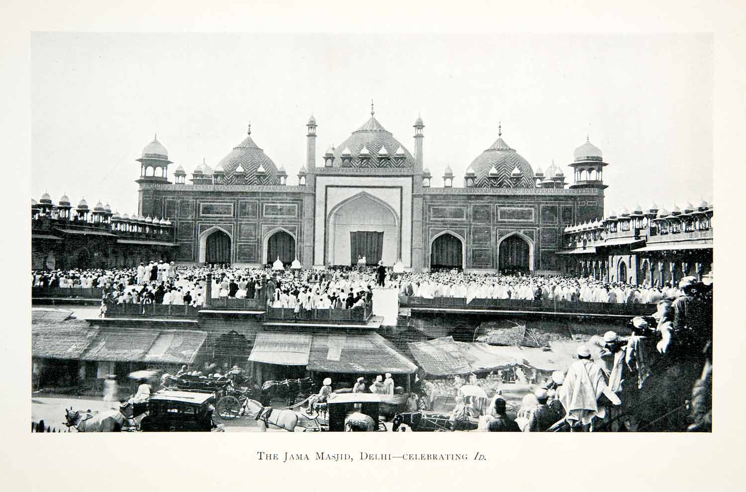 1906 Print Jama Masjid Delhi Celebration Id Historic Landmark Architecture XGMB8