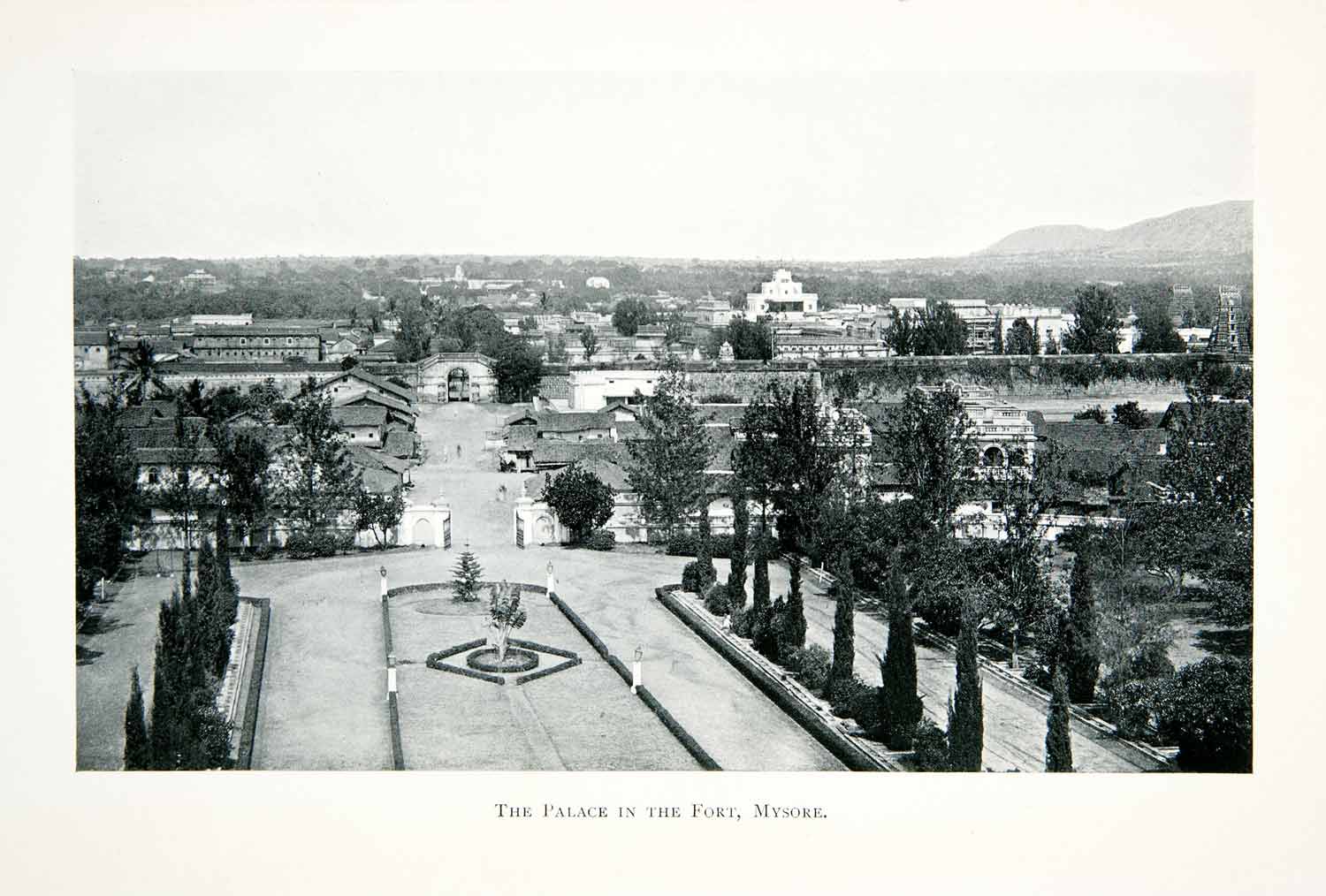 1906 Print Palace Fort Mysore Kamataka India Chamundi Hills Hindu XGMB8