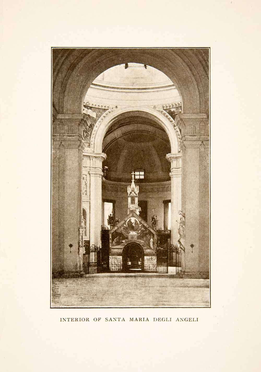 1907 Print Santa Maria Degli Angeli Maritiri Assisi Interior Baroque XGMB9