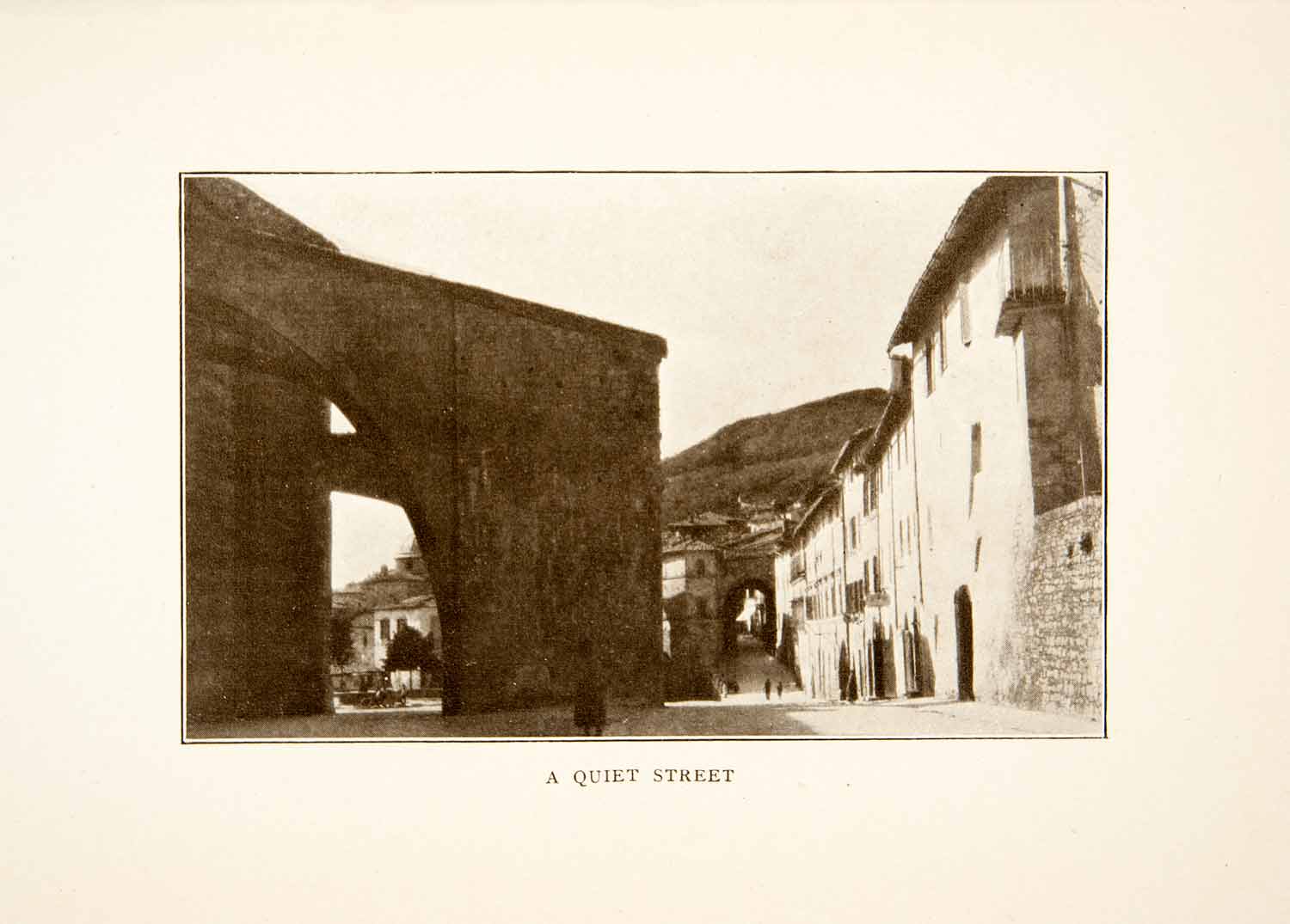 1907 Print Assisi Street Scene Historical Buttress Quaint Italy Umbria XGMB9
