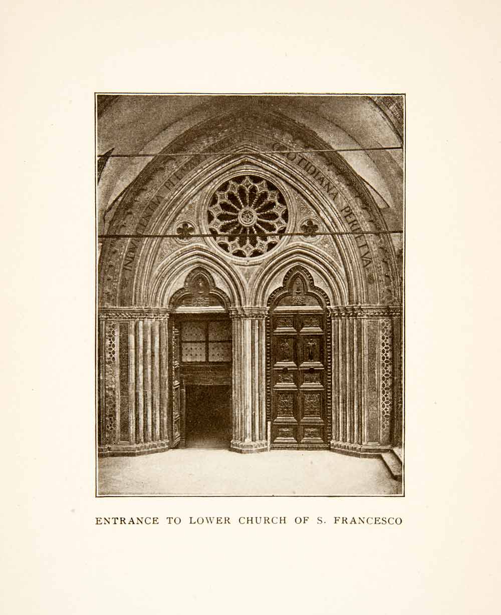1907 Print Lower Basilica Saint Francis Assisi Francesco Entrance Doorway XGMB9