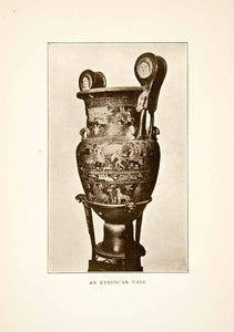 1907 Print Etruscan Volute Krater Vase Orvieto Italy Archeological XGMB9