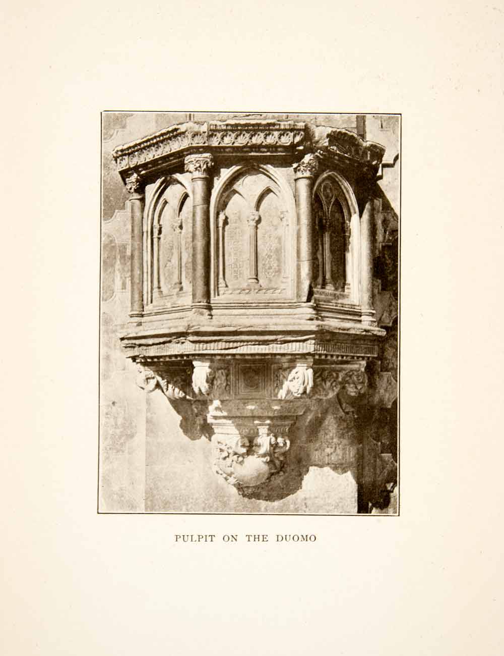 1907 Print Pulpit Duomo Cathedral Perugia Cathedral Church Italy Umbria XGMB9