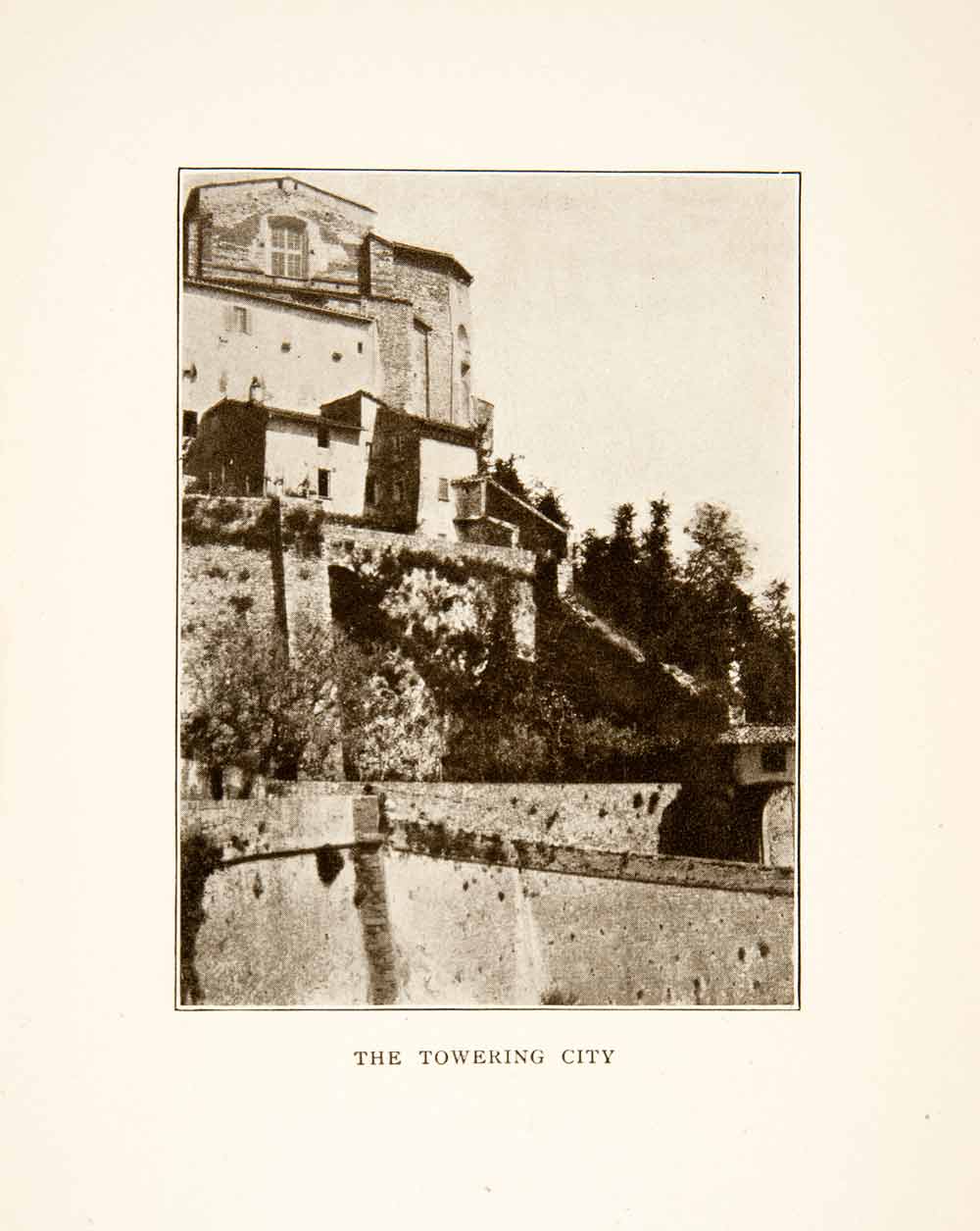 1907 Print Cityscape Perugia Italy Umbria Historic View Town Dwelling XGMB9