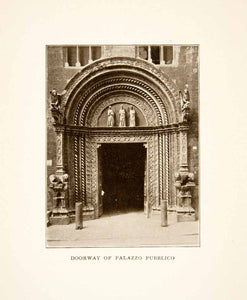 1907 Print Entrance Palazzo Pubblico Public Palace Perugia Italy Umbria XGMB9