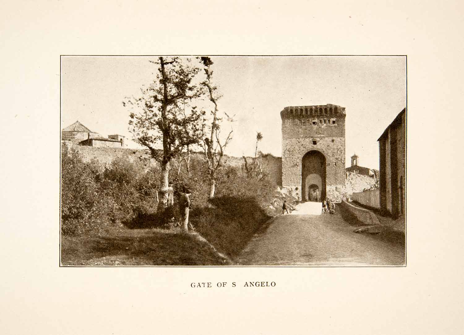 1907 Print Gate Sant'Angelo Church Perugia Umbria Italy Historic Street XGMB9