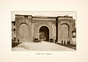 1907 Print Gate San Pietro Street Scene Perugia Umbria Italy View XGMB9