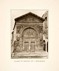 1907 Print Facade Oratory San Bernardino Perugia Italy Umbria Historic XGMB9
