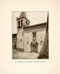 1907 Print Church Spello Renaissance Perugia Umbria Italy Landmark Tower XGMB9