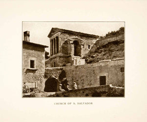 1907 Print Church San Salvador Spoleto Umbria Italy Historic Column Temple XGMB9
