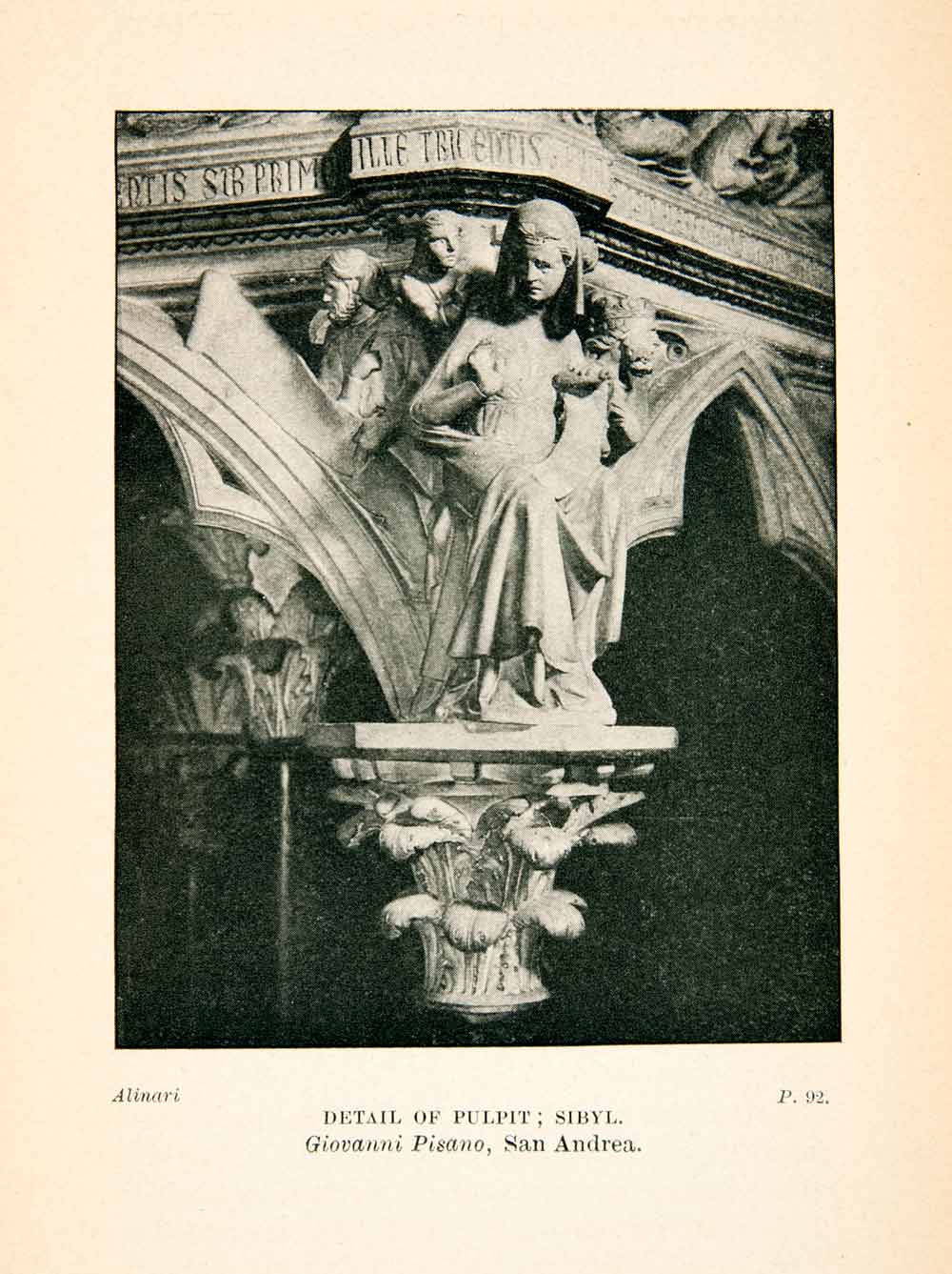1904 Print Pistoia Pistoja Tuscany Italy Pulpit Pisano San Andrea XGMC3