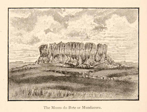 1887 Print Morro Do Bote Munducuru Brazil Landscape Brazilian Amazon Rock XGMC7