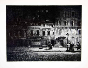 1941 Photogravure Paris France Street Hotel Mueble Du Cantal Geyer XGMC8